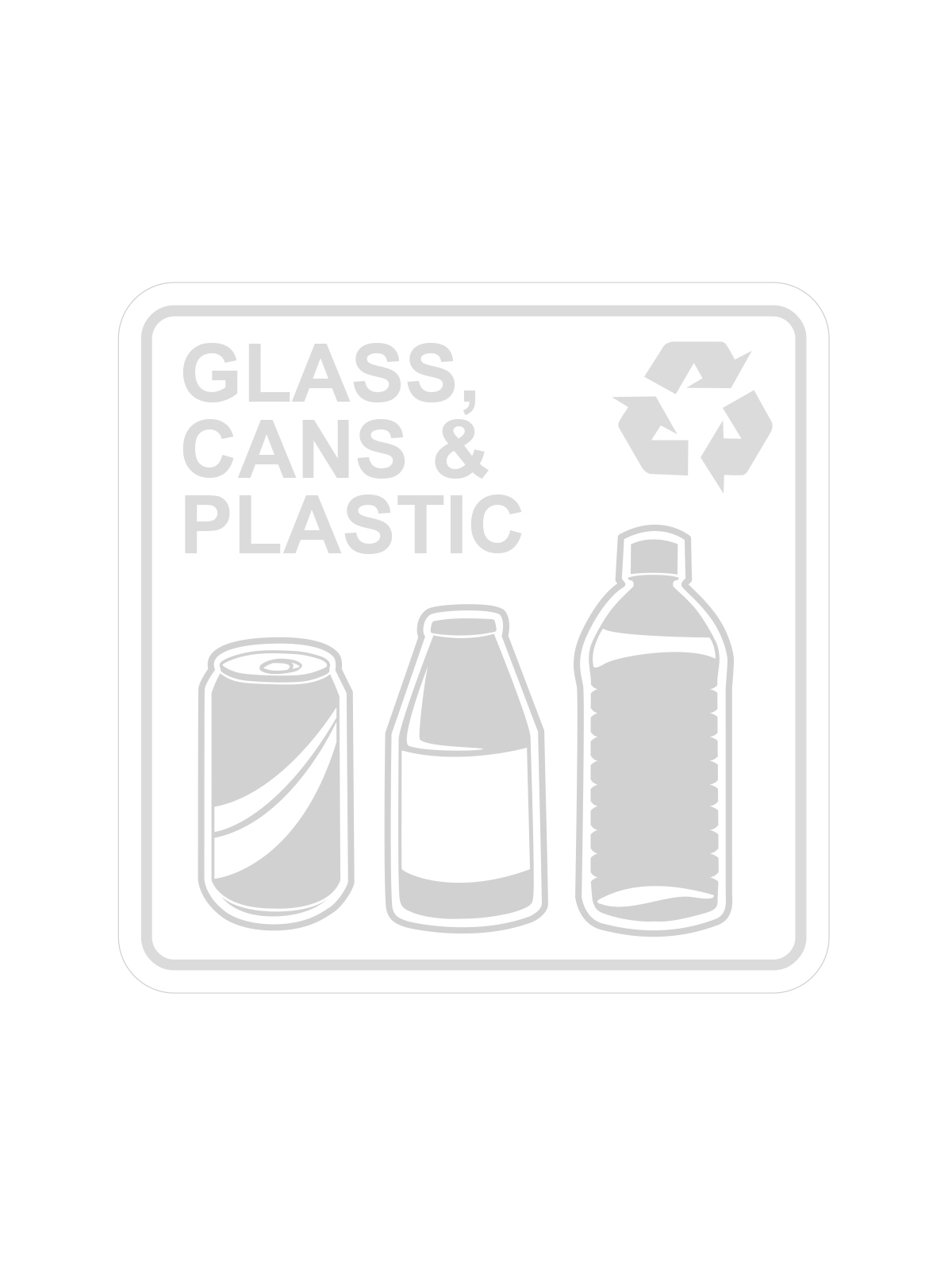 废物观察者 - 标签 - 玻璃，罐头和塑料 - 清晰白色标题=